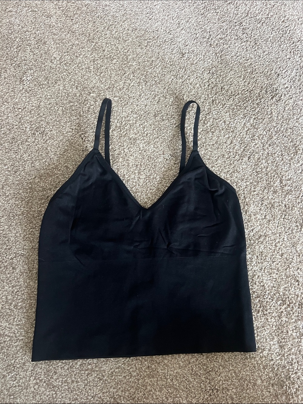 Forever 21 Black V-Neck Bandeau Cami with Thin Straps